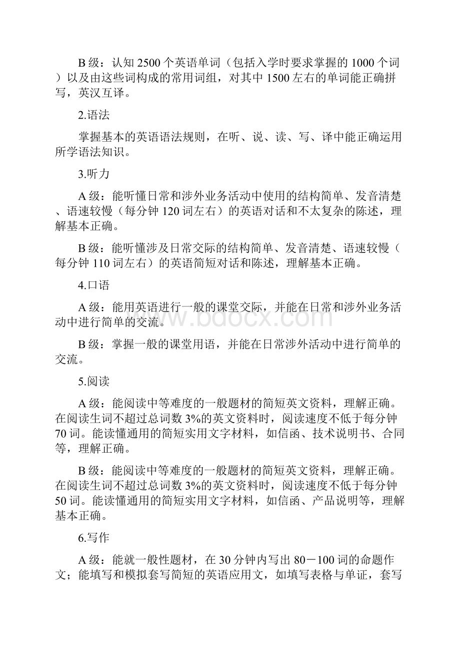 高职高专教育英语课程教学基本要求.docx_第2页