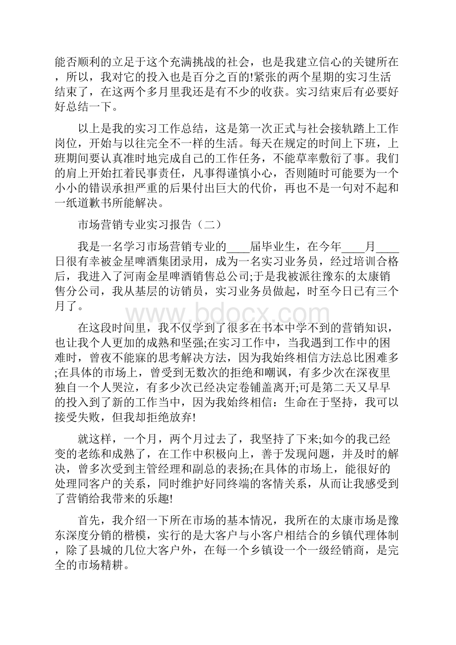 大学生市场营销专业顶岗实习报告.docx_第3页