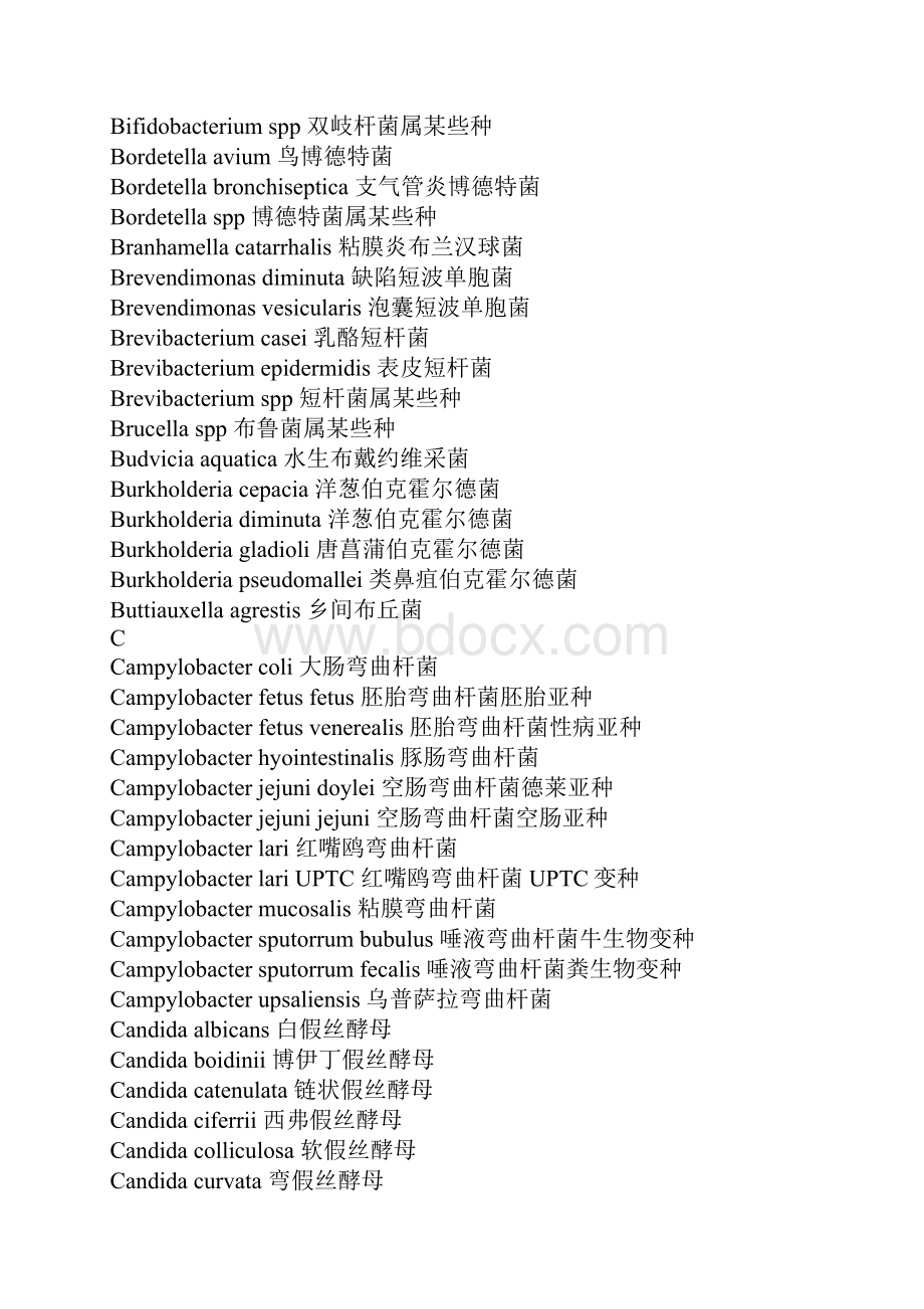 细菌拉丁文学名中文俗名对照表.docx_第3页