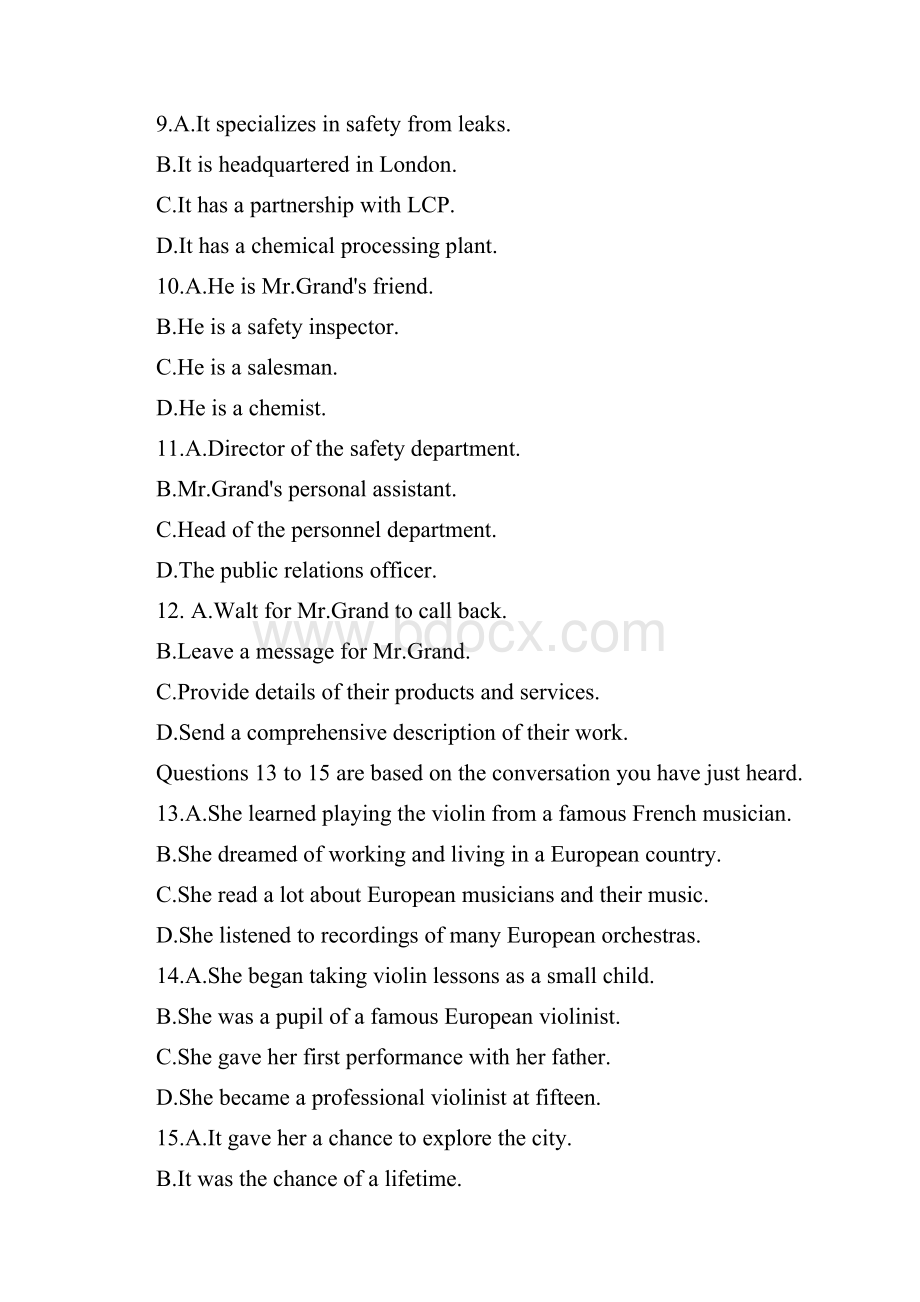 大学英语四级考试真题及详细答案第1套.docx_第3页