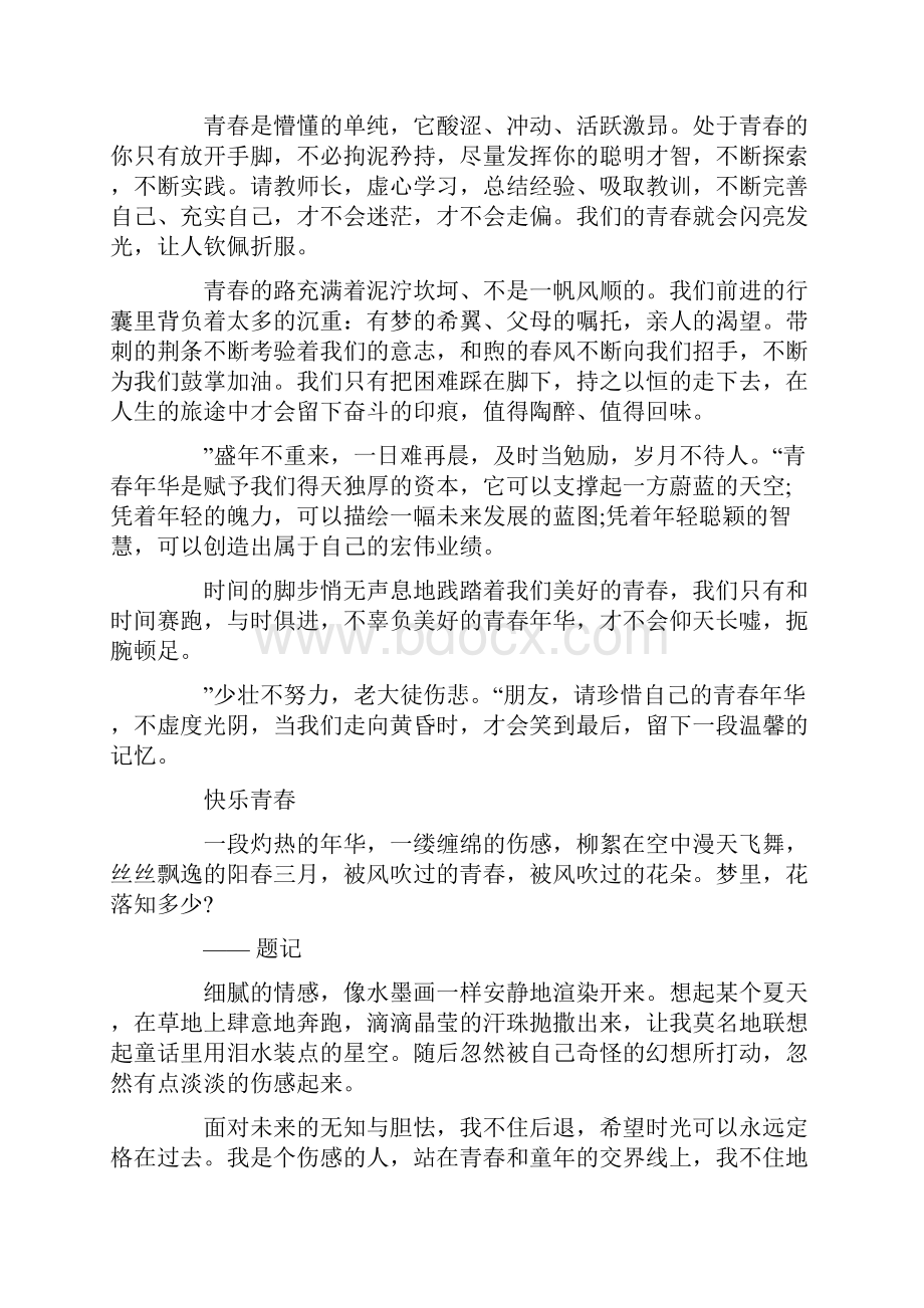 有关快乐青春的初中作文600字5篇.docx_第3页