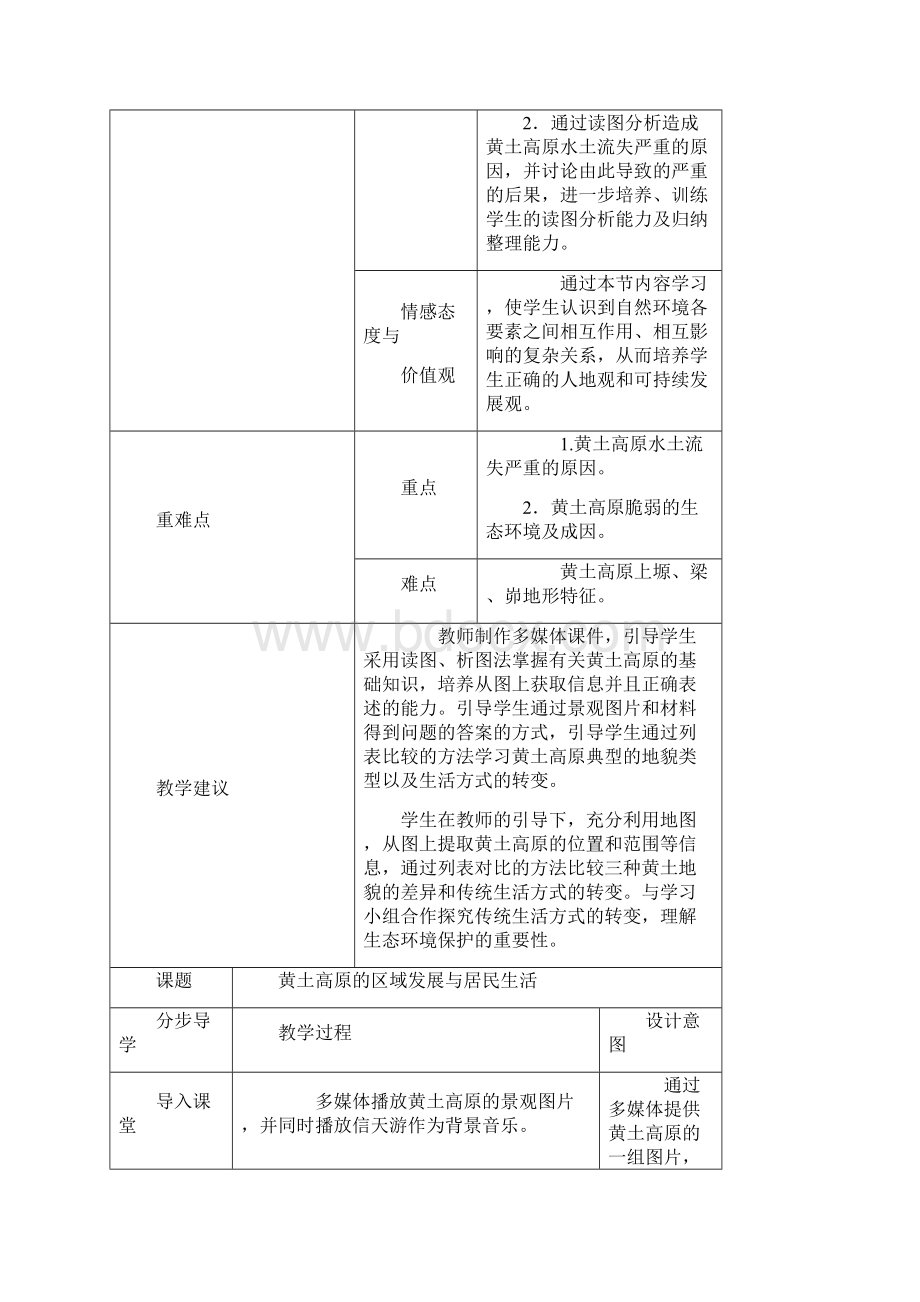 湘教版八年级地理下册教案第八章 第五节 黄土高原的区域发展与居民生活.docx_第3页