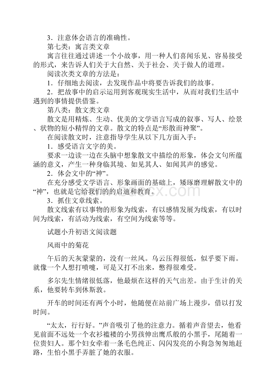 小升初语文阅读理解题型及试题.docx_第3页