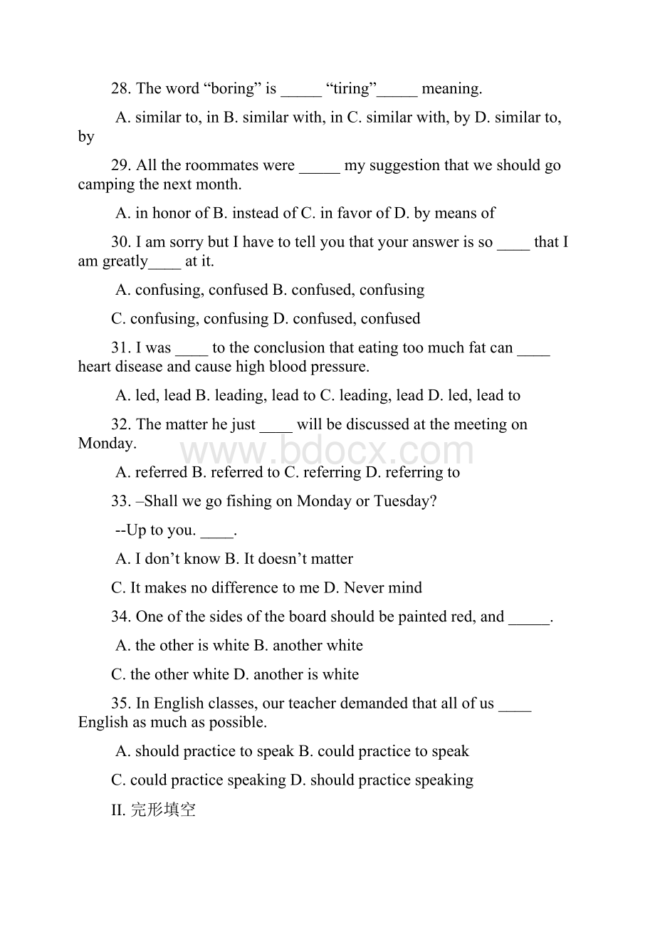 高中英语必修5Module1 单元测试题.docx_第2页