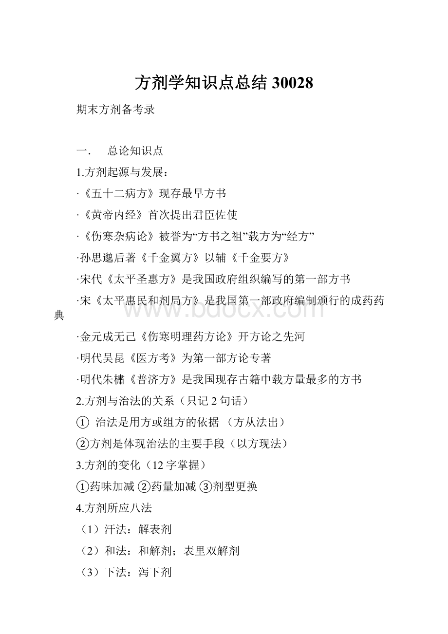 方剂学知识点总结30028.docx