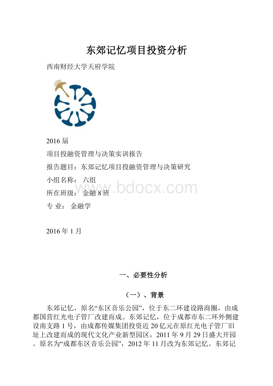 东郊记忆项目投资分析.docx_第1页