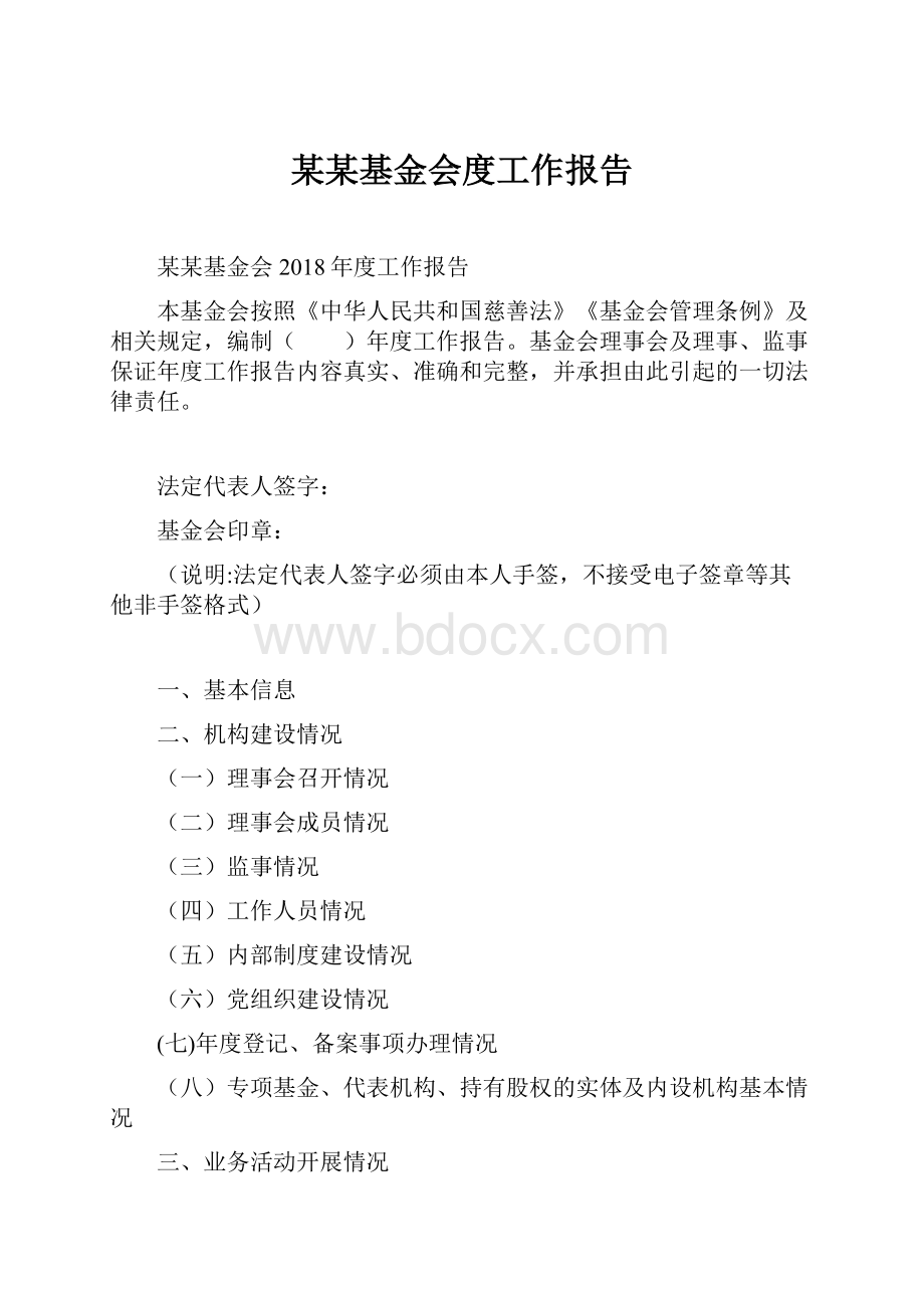 某某基金会度工作报告.docx