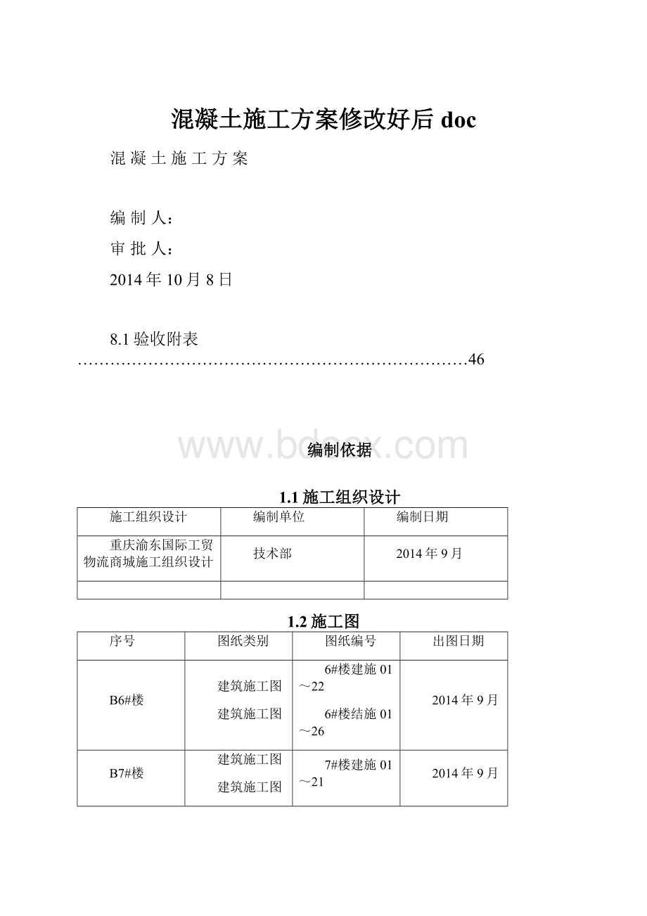 混凝土施工方案修改好后doc.docx_第1页