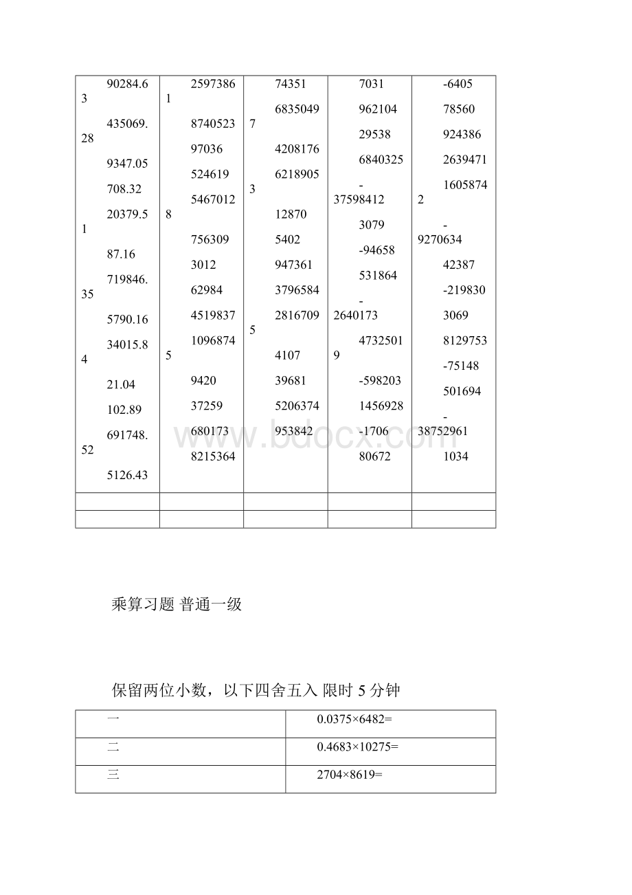 珠算试题普通一级五级五套题.docx_第2页