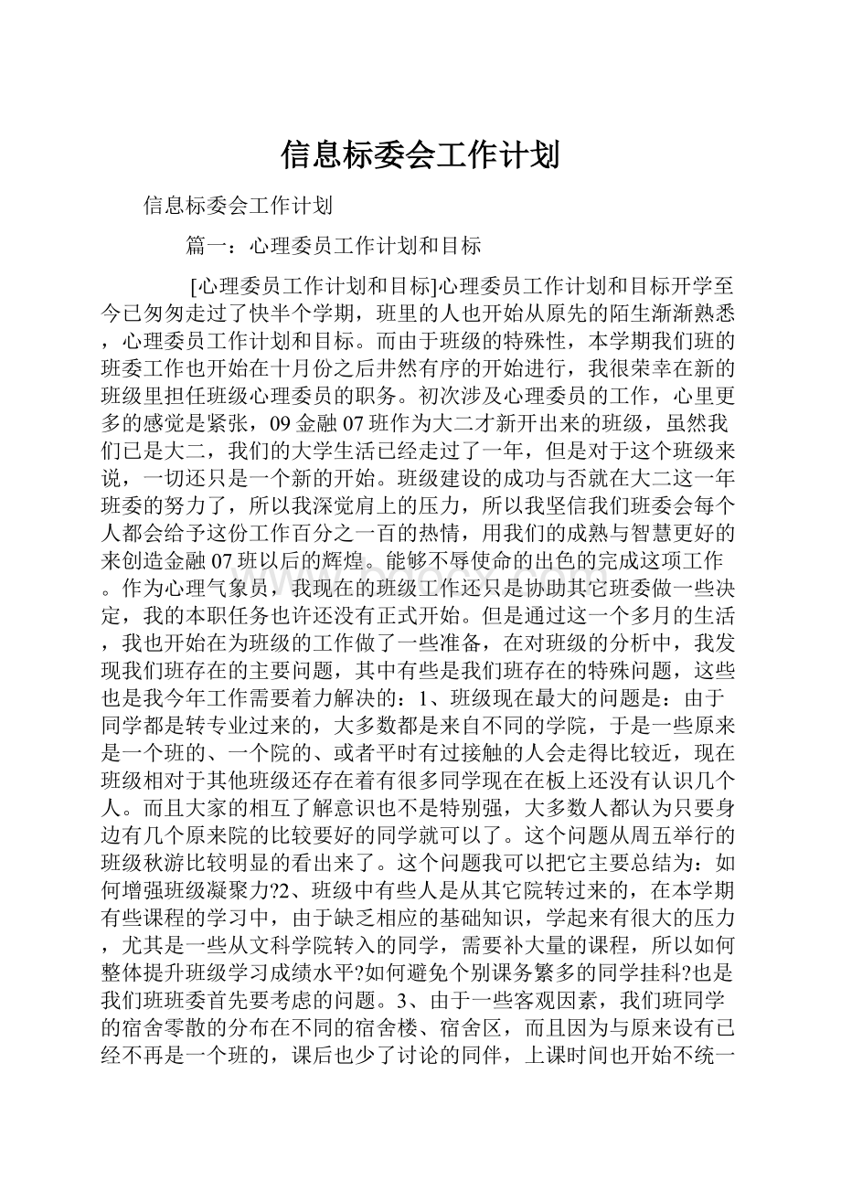 信息标委会工作计划.docx