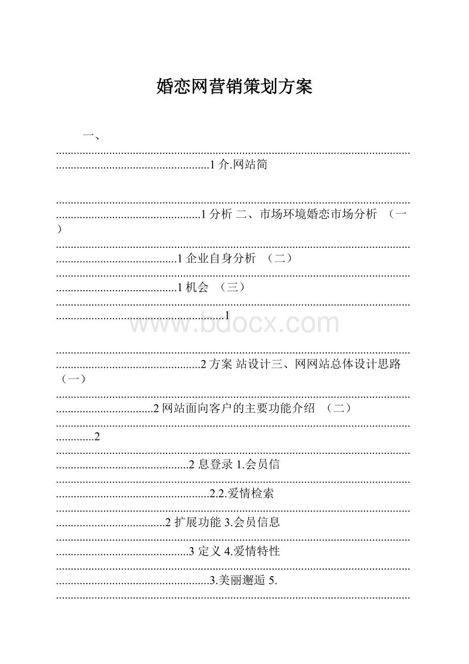 婚恋网营销策划方案.docx