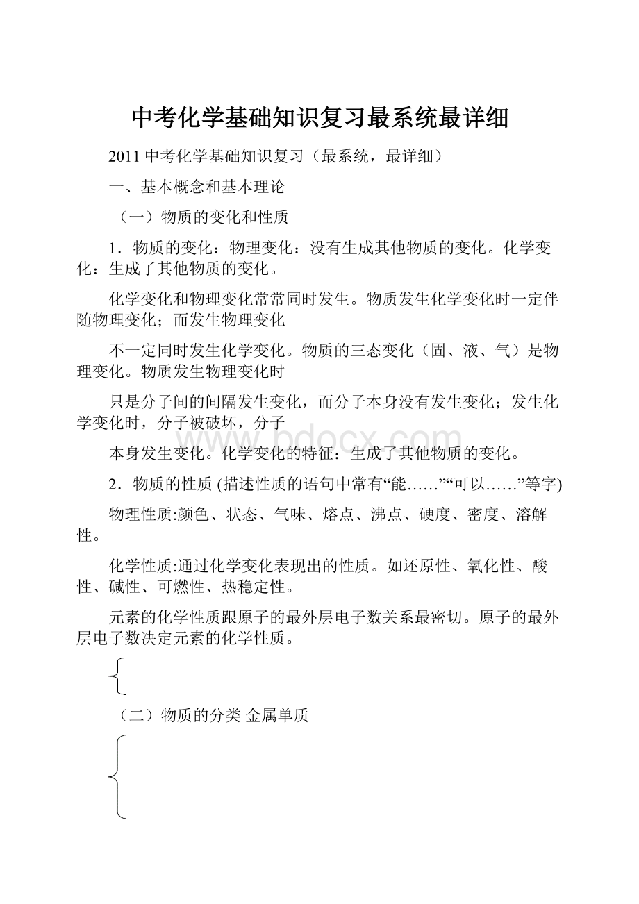 中考化学基础知识复习最系统最详细.docx_第1页