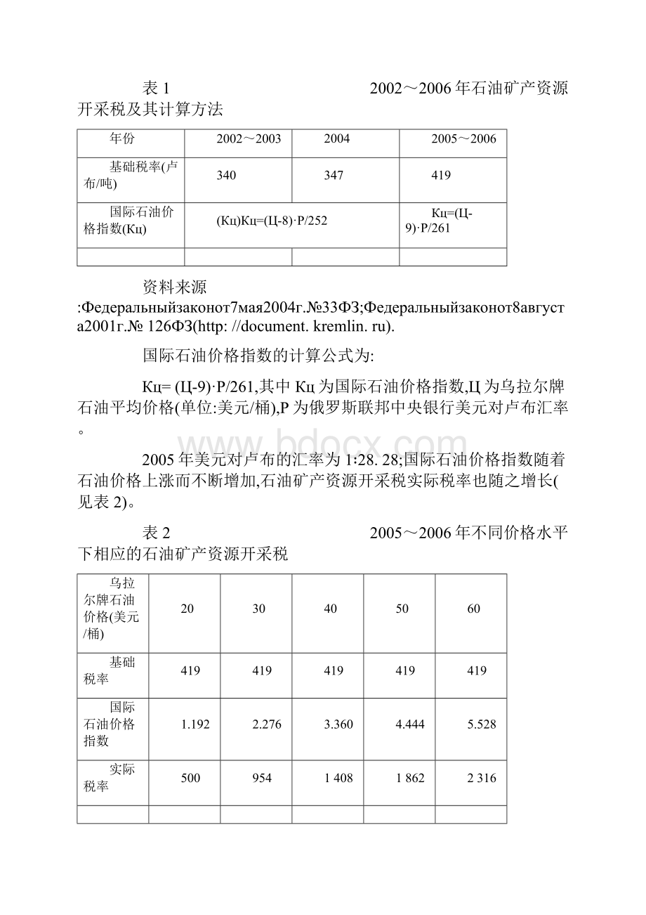 关于俄罗斯石油部门矿产资源开采税改革的探讨.docx_第2页