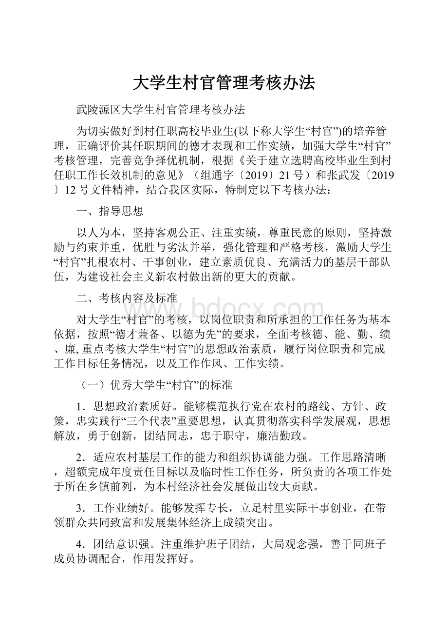 大学生村官管理考核办法.docx