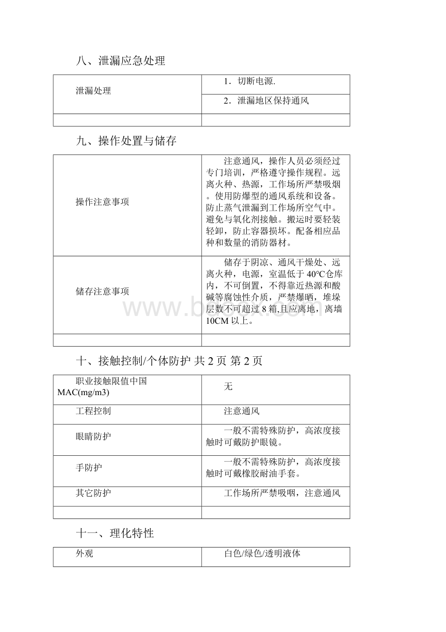 脱模剂润滑剂模具清洗剂MSDS.docx_第3页