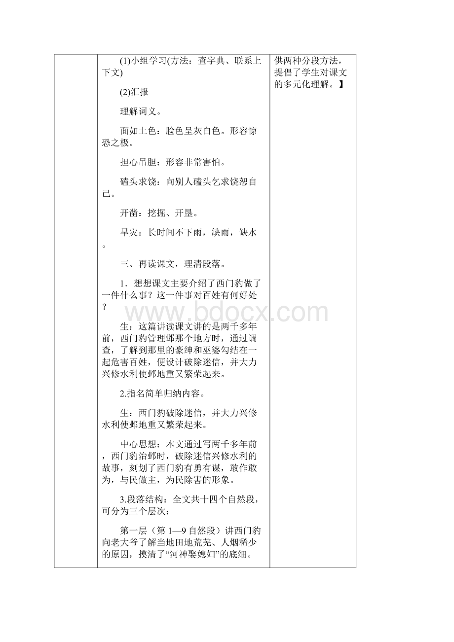 部编版语文四年级上册《西门豹治邺》教学设计.docx_第3页