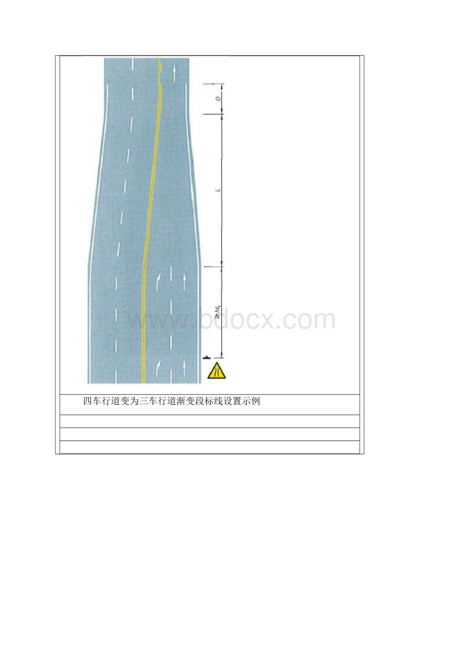 三车行道变为双车行道渐变段标线设置示例.docx_第3页