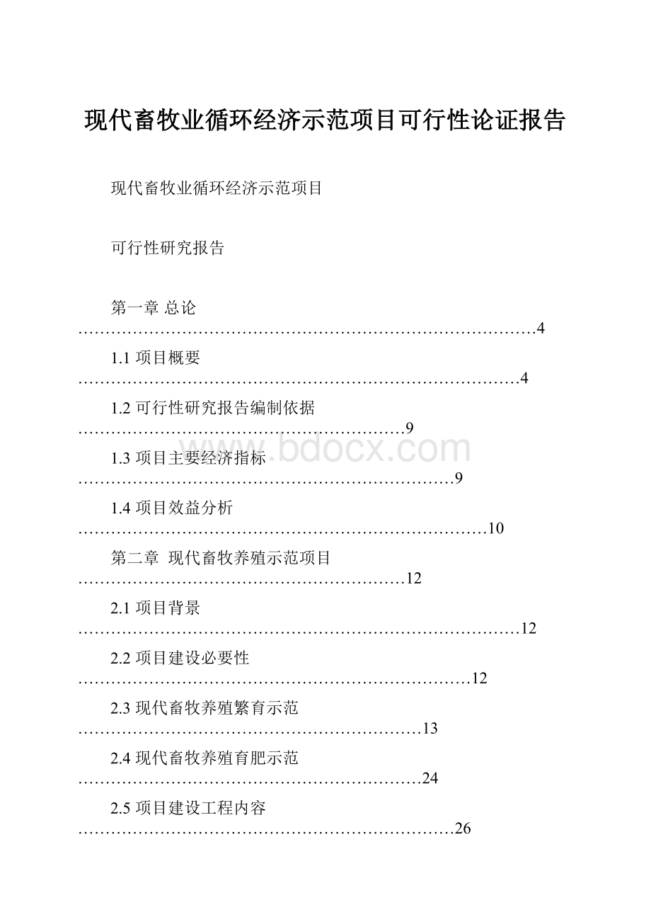 现代畜牧业循环经济示范项目可行性论证报告.docx_第1页