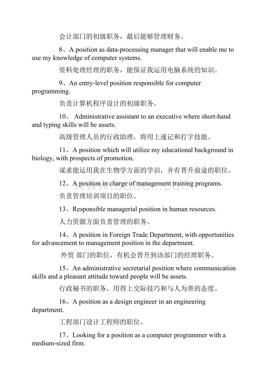 英文简历必读相关语句.docx_第2页