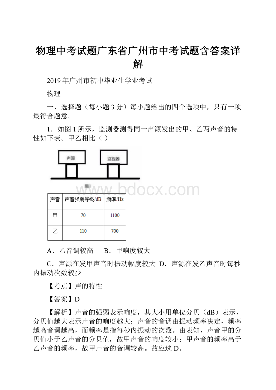 物理中考试题广东省广州市中考试题含答案详解.docx