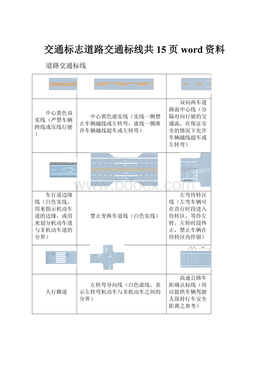 交通标志道路交通标线共15页word资料.docx