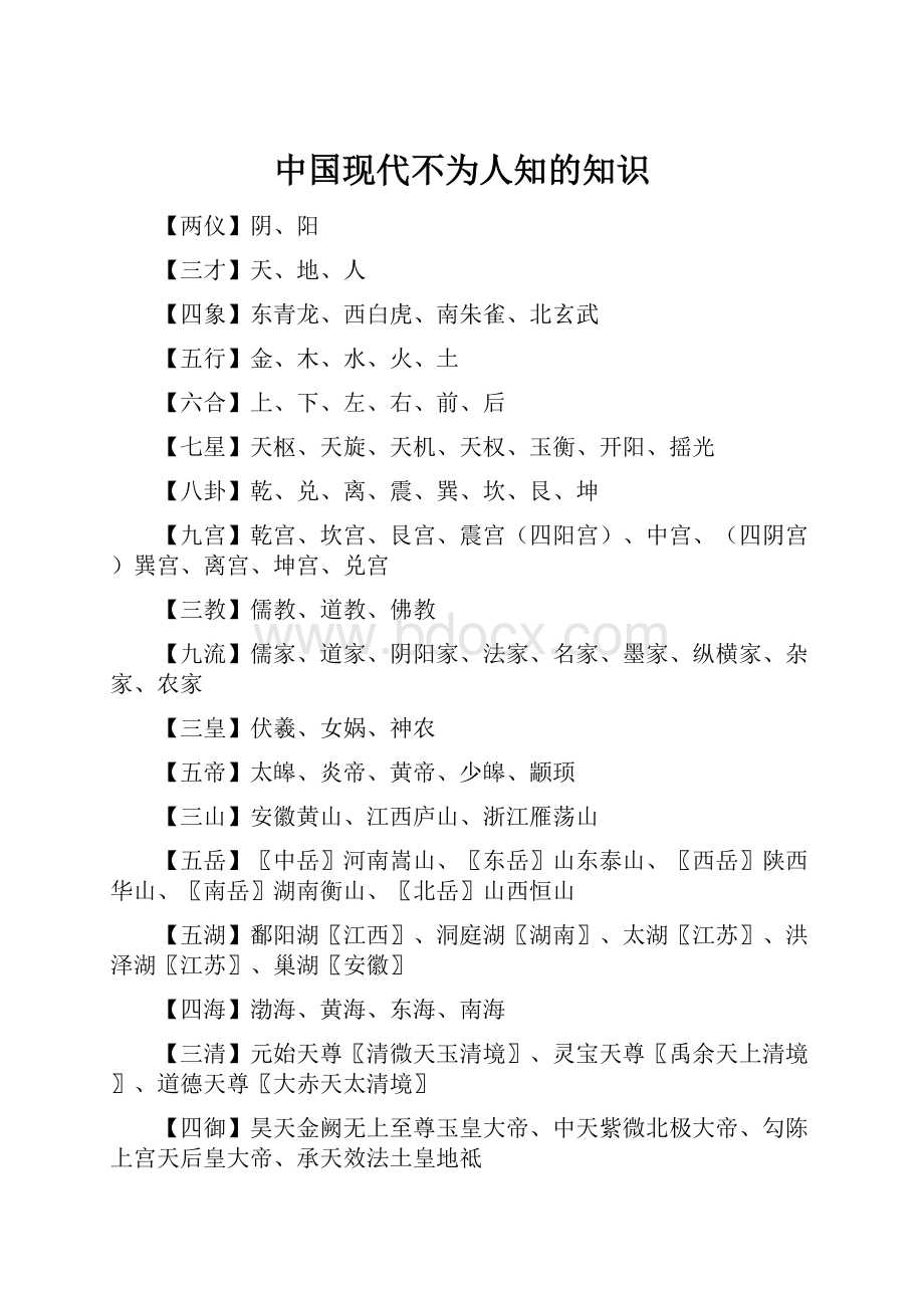 中国现代不为人知的知识.docx_第1页