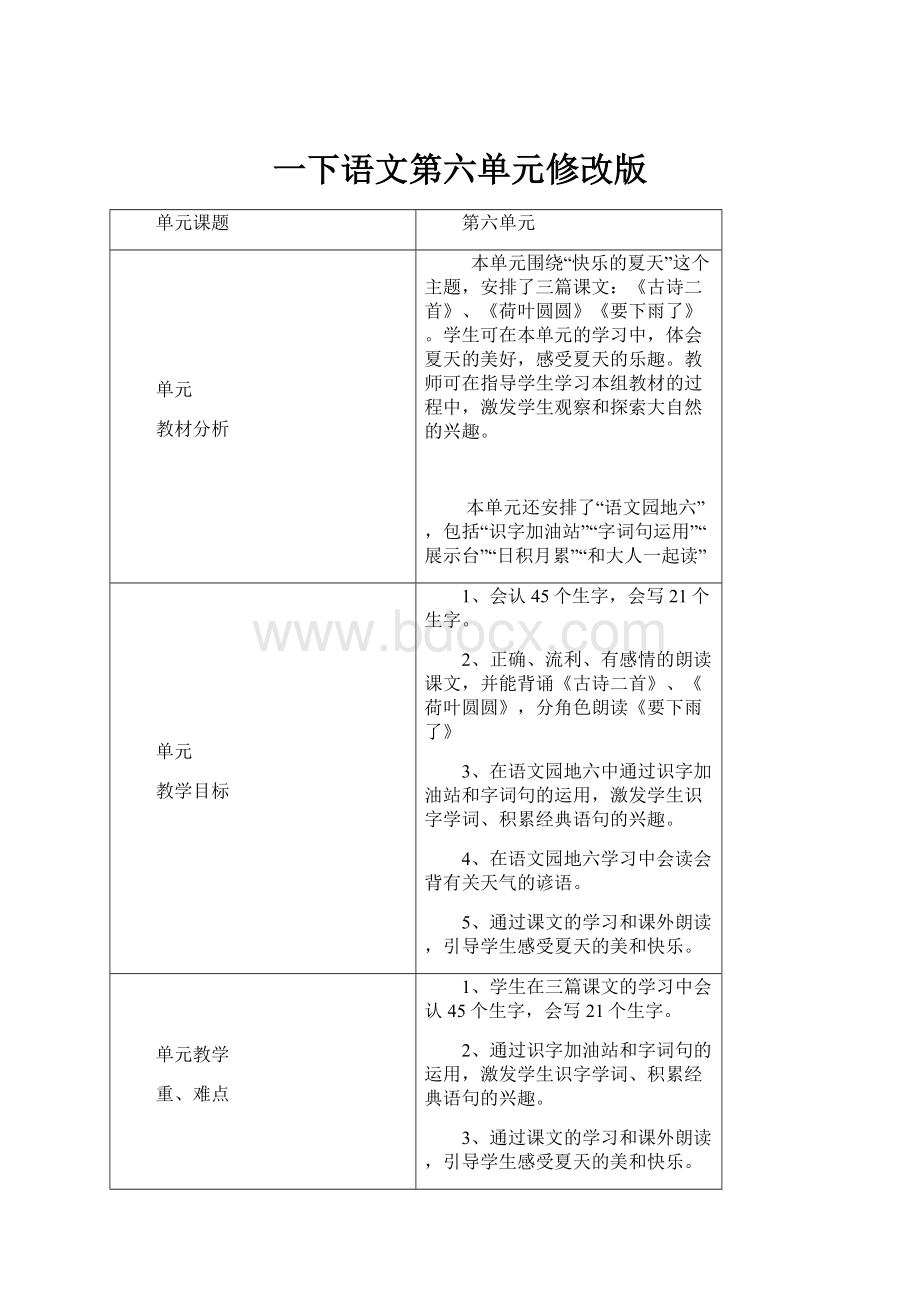 一下语文第六单元修改版.docx_第1页