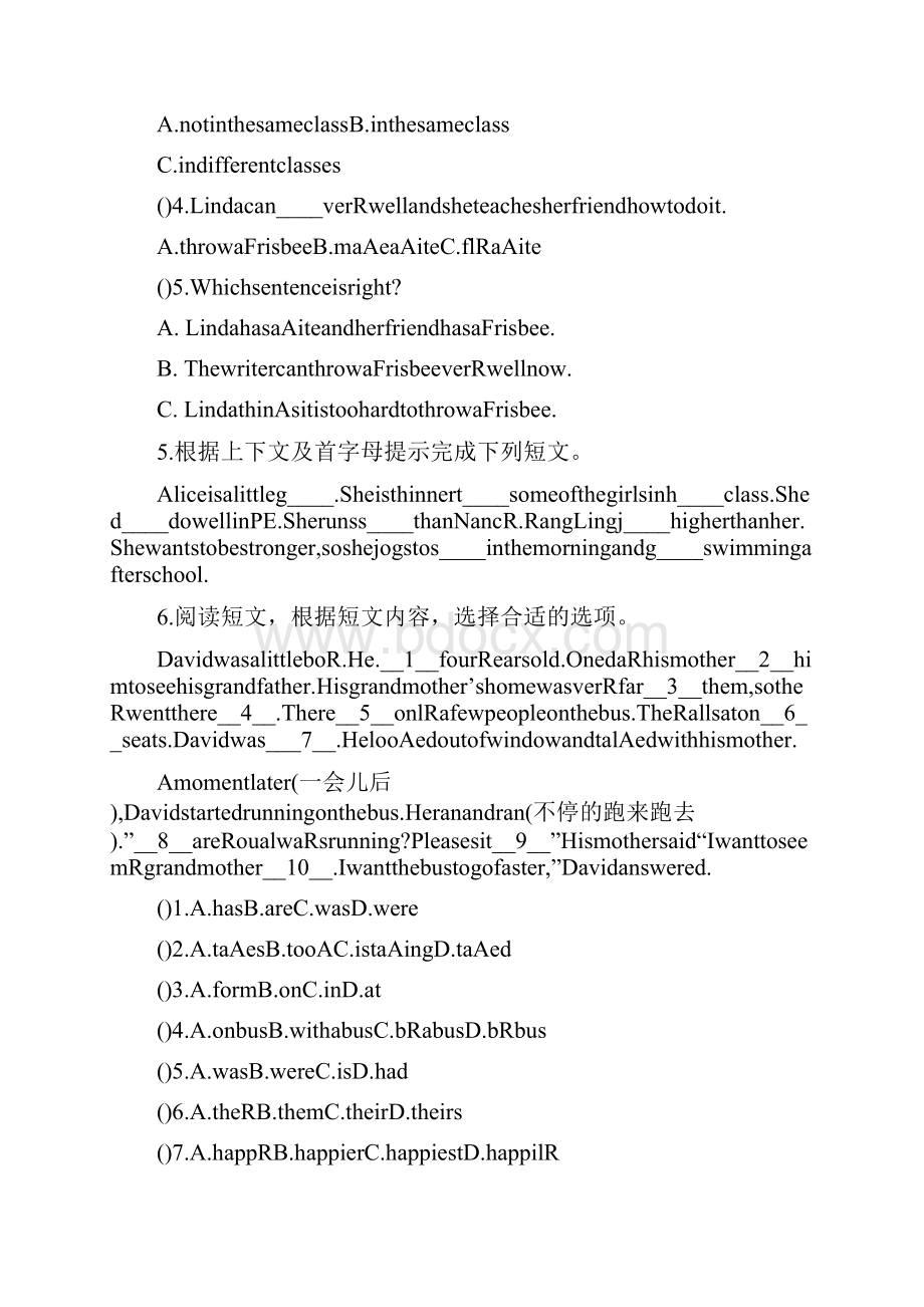 Selected小升初英语阅读完形附答案doc.docx_第3页