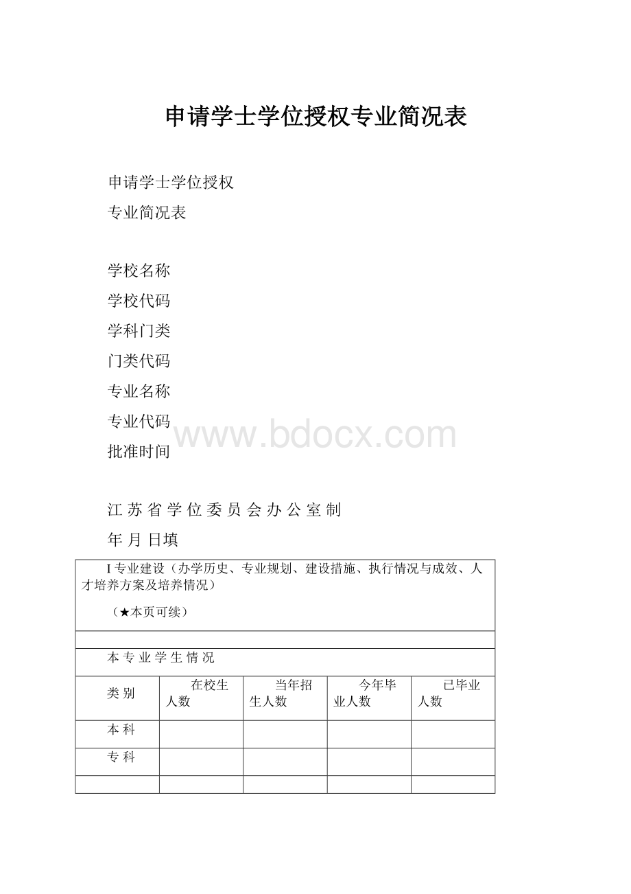 申请学士学位授权专业简况表.docx_第1页