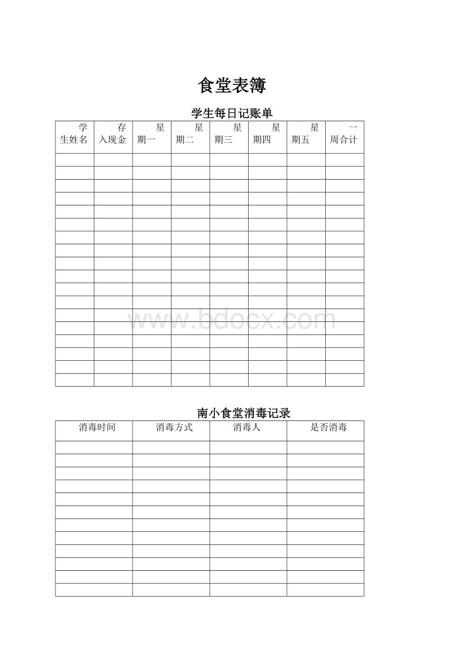 食堂表簿.docx_第1页