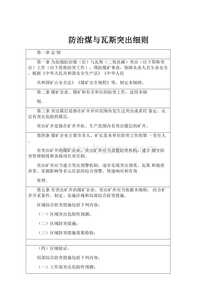 防治煤与瓦斯突出细则.docx_第1页