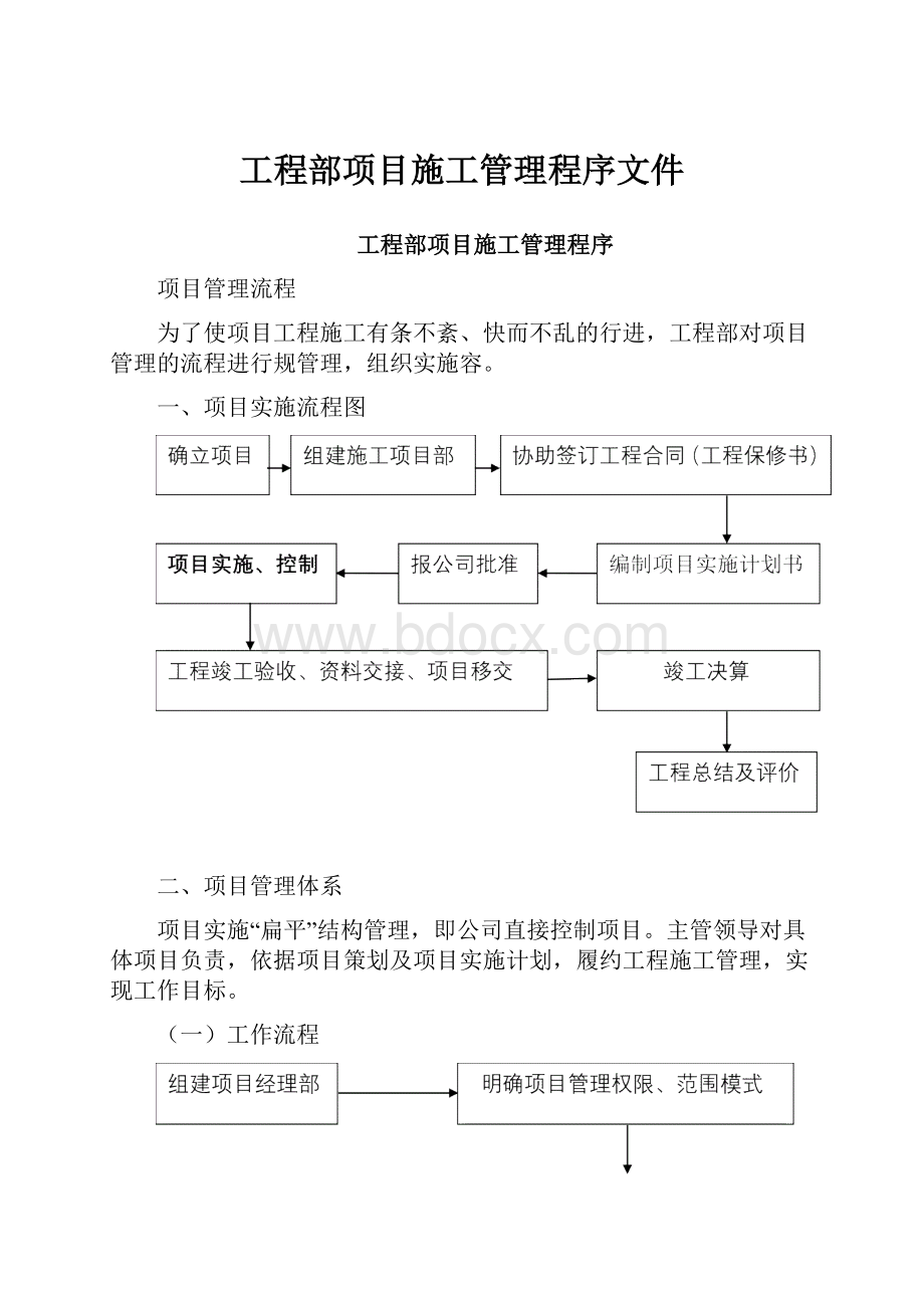 工程部项目施工管理程序文件.docx_第1页