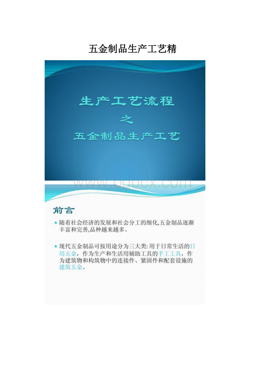 五金制品生产工艺精.docx_第1页