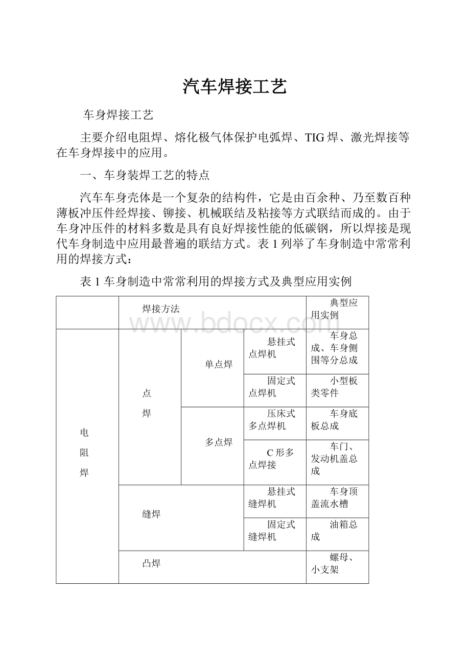 汽车焊接工艺.docx_第1页