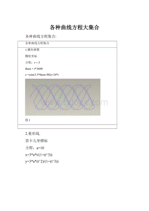 各种曲线方程大集合.docx