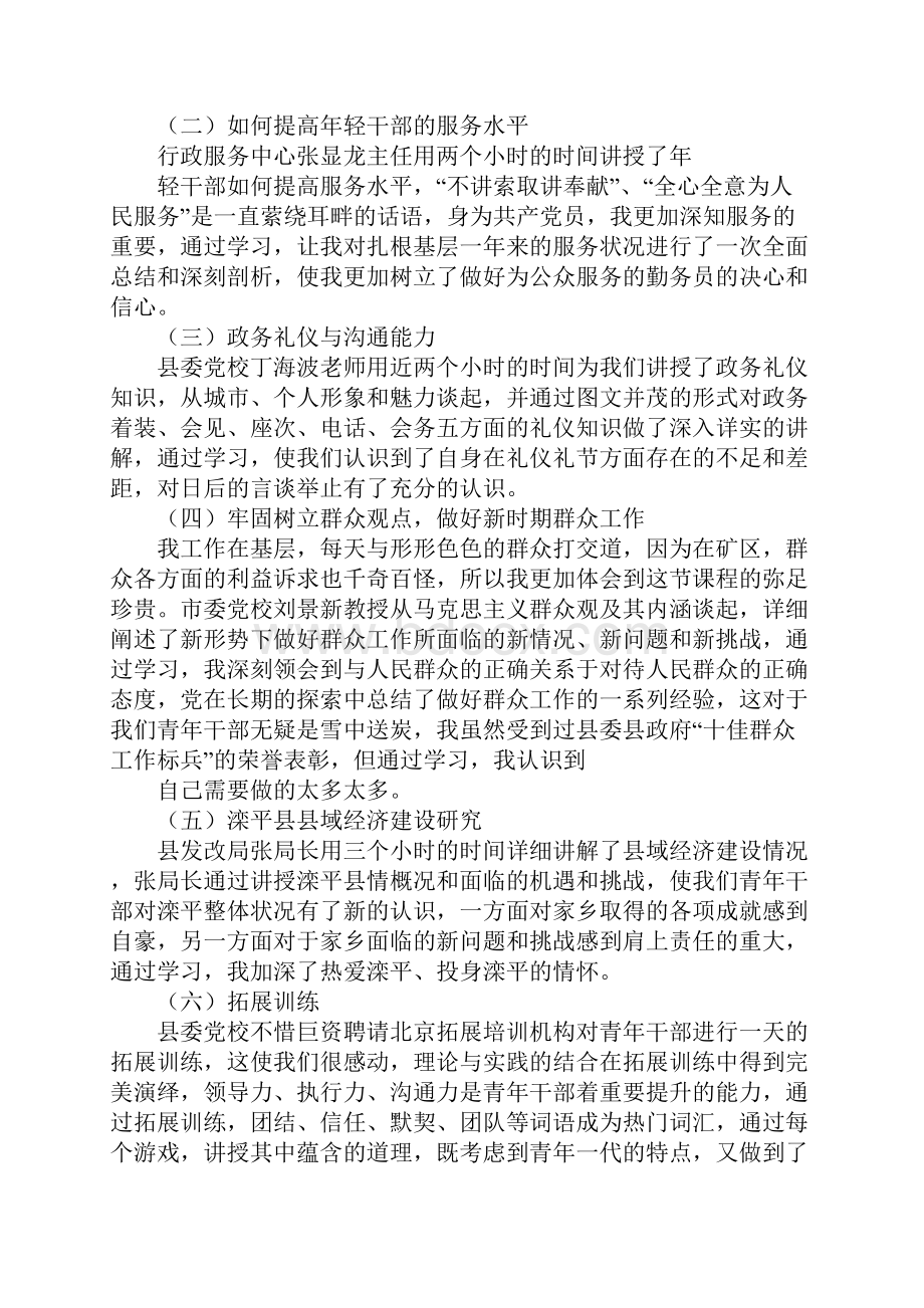 银行青年干部培训班心得体会同名47269.docx_第3页