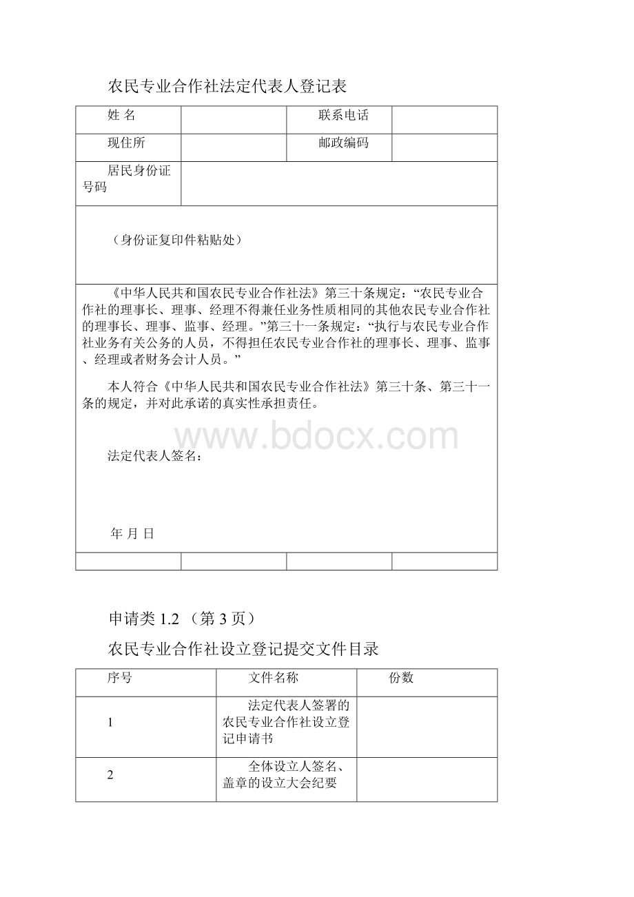 农村专业合作社申请全套材料及填表说明.docx_第2页