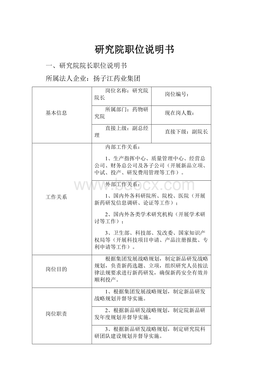 研究院职位说明书.docx