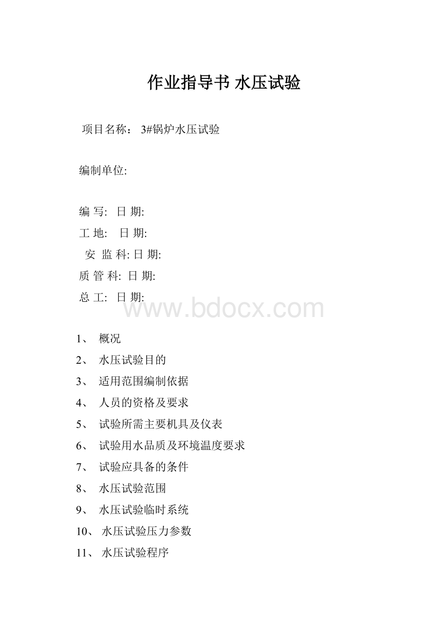 作业指导书 水压试验.docx_第1页