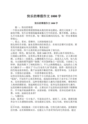 快乐的寒假作文1000字.docx