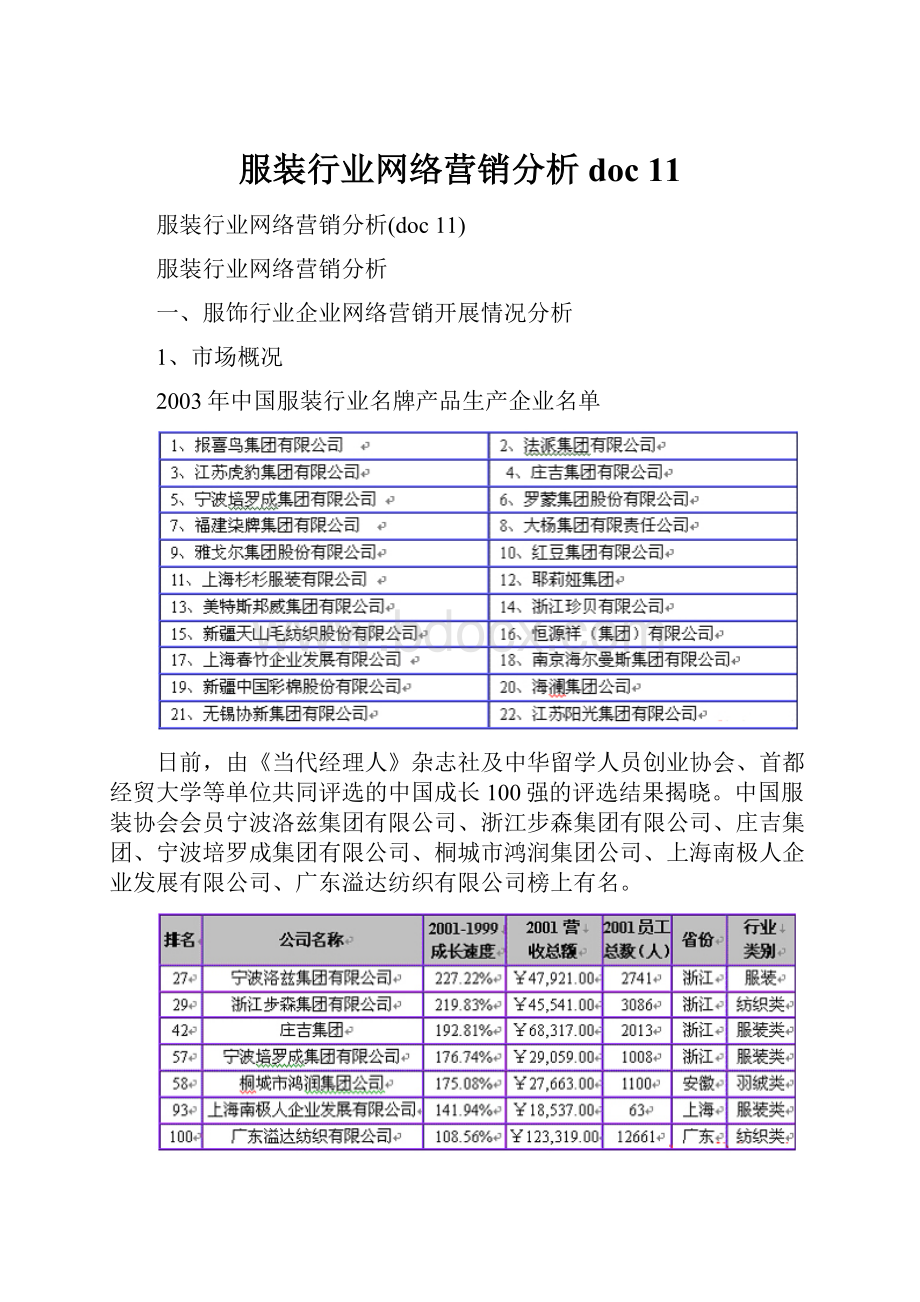 服装行业网络营销分析doc 11.docx