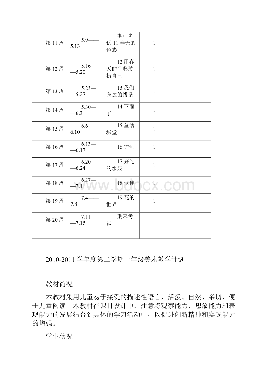 人美版美术一年级下册全册教案和计划.docx_第2页