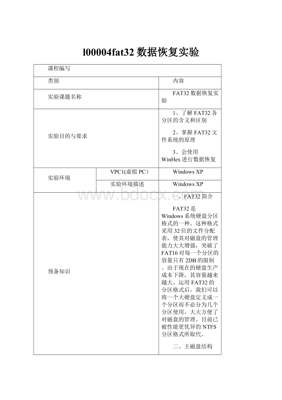 l00004fat32数据恢复实验.docx_第1页