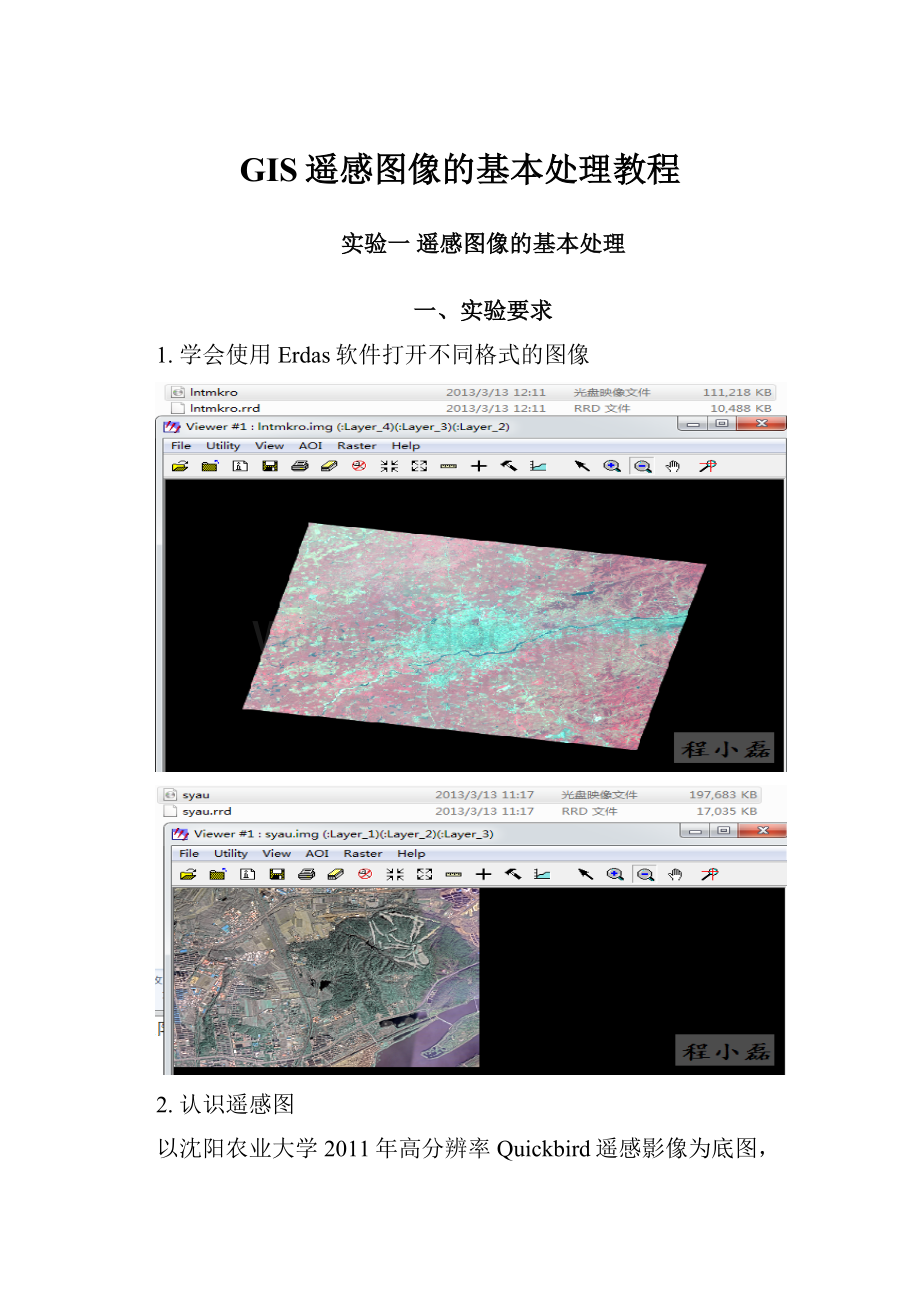GIS遥感图像的基本处理教程.docx