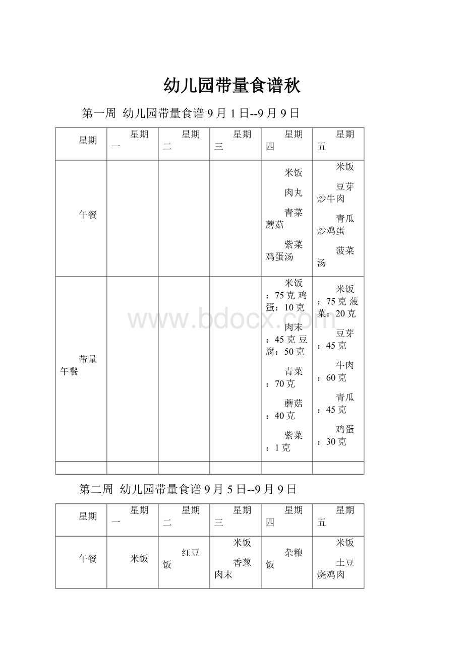 幼儿园带量食谱秋.docx_第1页