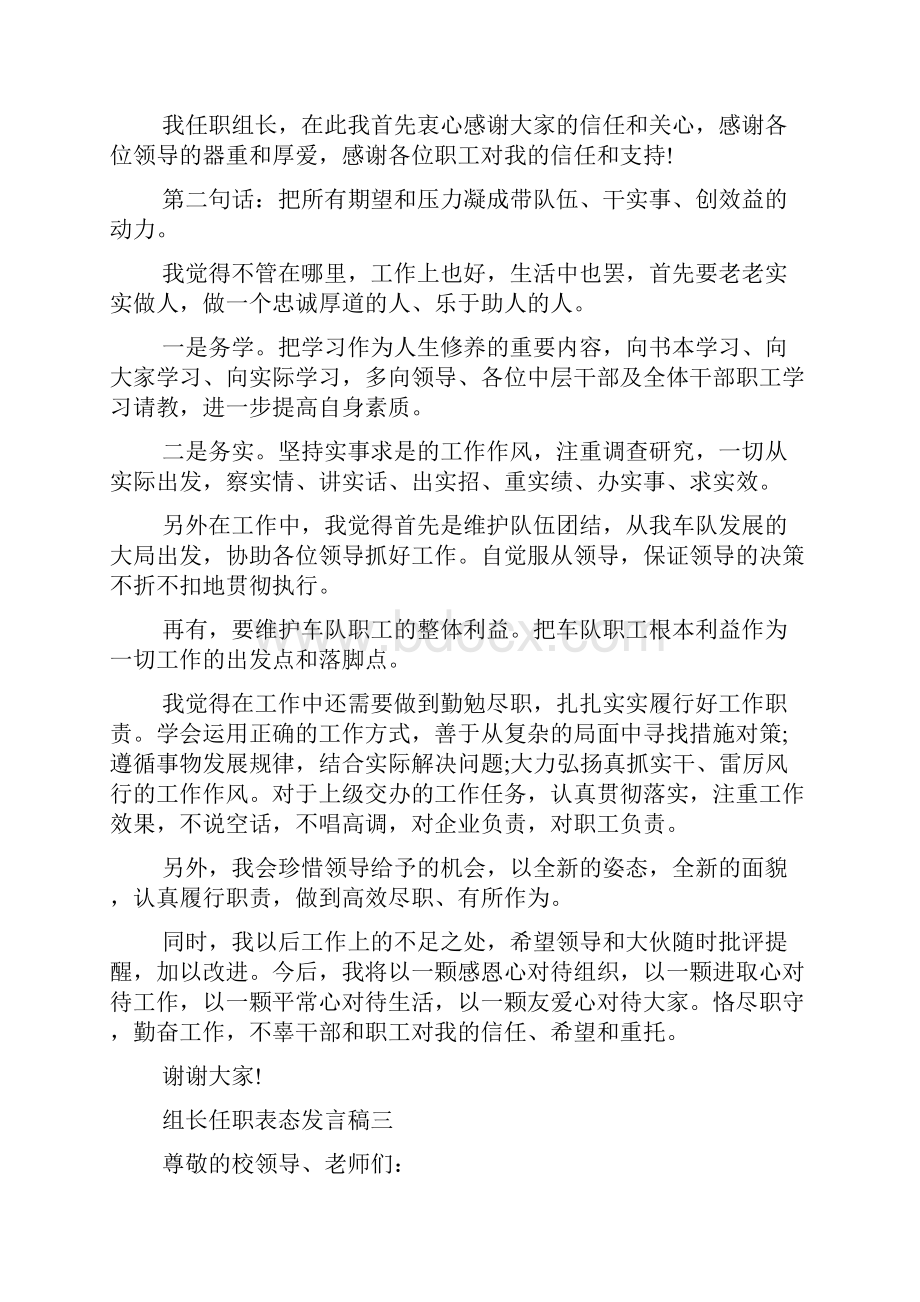 组长任职表态发言稿.docx_第3页