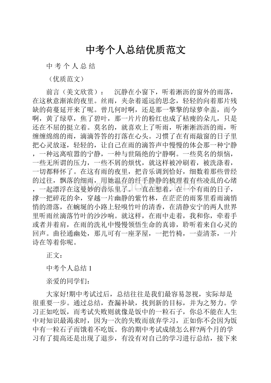 中考个人总结优质范文.docx_第1页