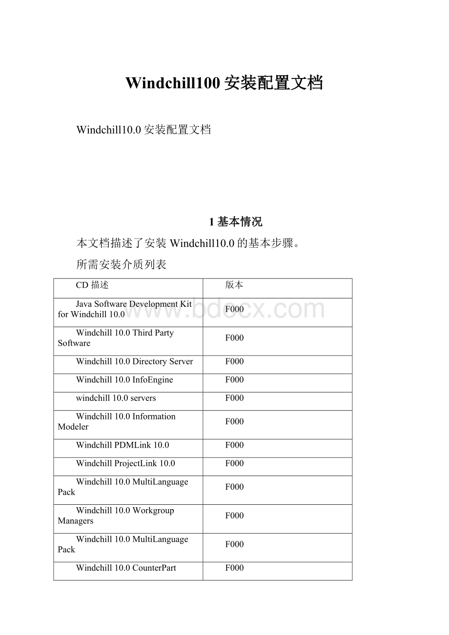 Windchill100安装配置文档.docx_第1页