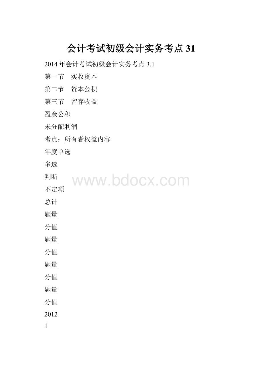 会计考试初级会计实务考点31.docx_第1页