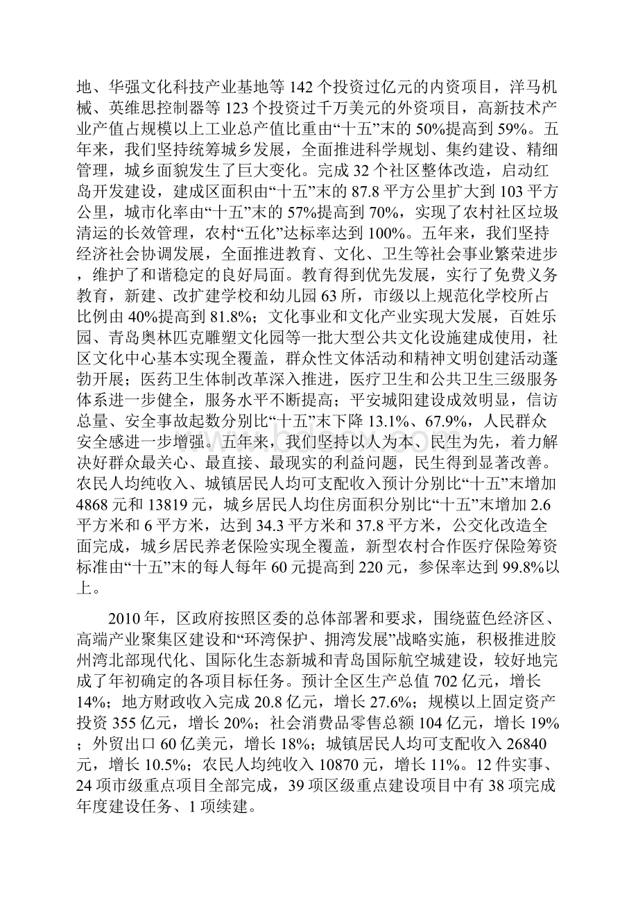 城阳区政府报告.docx_第2页